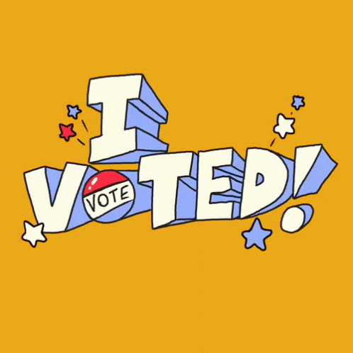 I Voted Yellow Background Stars