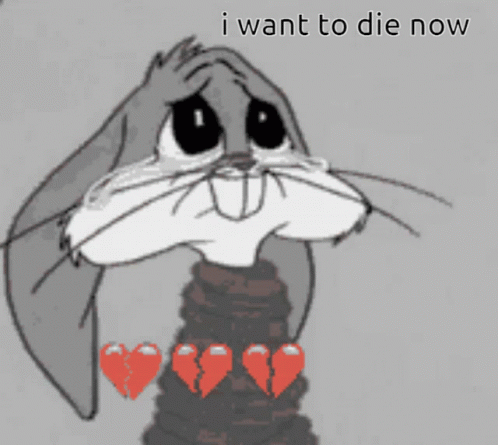 I Want To Die Sad Bugs Bunny GIF
