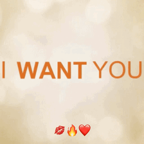 I Want You Poster With Heart and Kiss