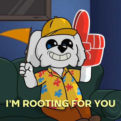 I Was Rooting For You Cheers Cute Dog Animation GIF
