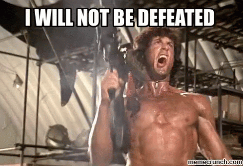 I Will Not Be Defeated Rambo Machine Gun GIF