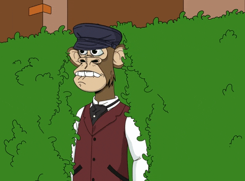 I Will Not Be Ignored Monkey Slowly Hiding Bushes GIF