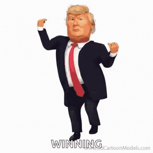 I Win Donald Trump Cartoon Dancing GIF