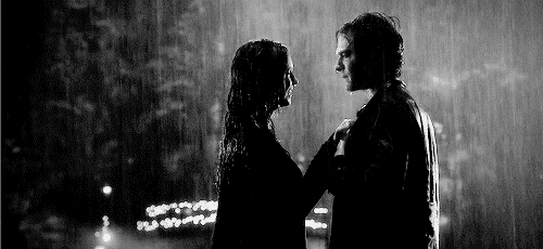 Ian Somerhalder Kissing Nina Under Rain GIF