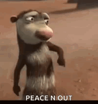 Ice Age Opossum Saying Peace N Out