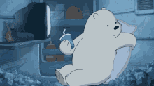 Ice Bear Comfy Fridge Pillow Nap GIF