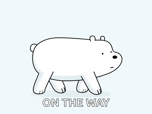 Ice Bear From We Bare Bears Is Walking Down The Road GIF