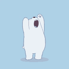 Ice Bear Yawning Sleepy Just Woke Up Stretch GIF