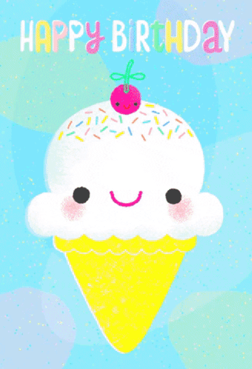 Ice Cream Cone Birthday Celebration GIF