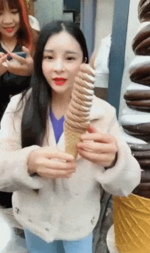 Ice Cream Girl Swallow GIF