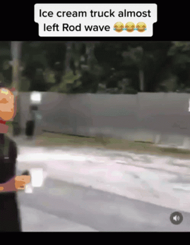 Ice Cream Truck Almost Left Rod Wave Written On The Bottom Of The Screen GIF