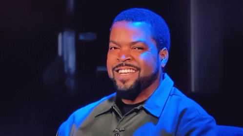 Ice Cube Looking at Camera in Blue Light