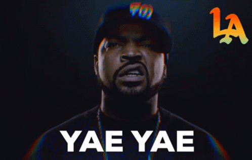 Ice Cube Saying Yae Yae Rainbow Background