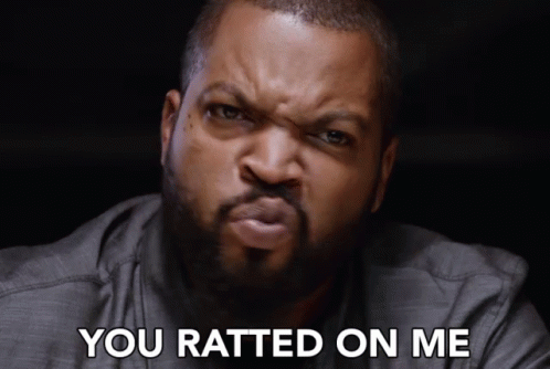 Ice Cube Says " You Ratted On Me " While Making A Face GIF