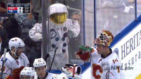 Ice Hockey Astronaut Mascot Chicken Dance GIF