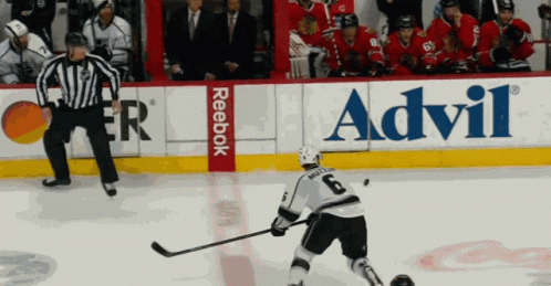 Ice Hockey Bumped With Each Other GIF