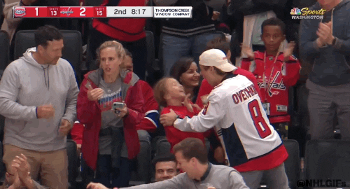 Ice Hockey Fan Shaking Little Girl GIF