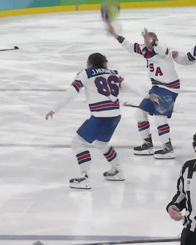 Ice Hockey Players Celebrating Goal