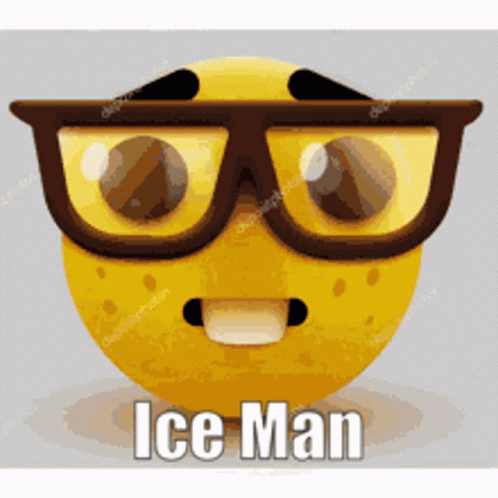 Ice Man Smiley Face with Glasses