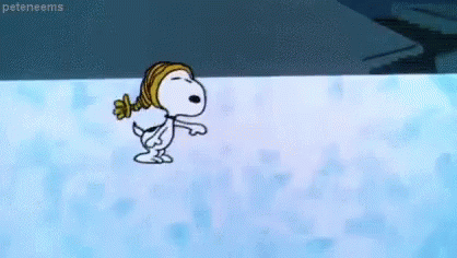Snoopy Ice Skating GIF