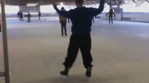 Guy Falling Ice Skating GIF