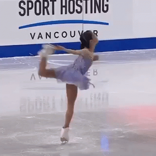 Figure Skater Tricks Performance Ice Skating GIF