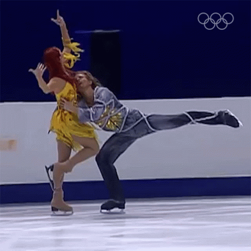 Marina Anissina And Gwendal Ice Skating GIF