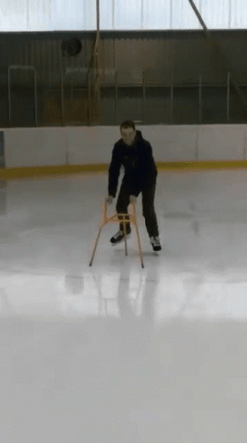 Ice Skating With Support  GIF