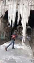Icebreaker Huge Chunk Falling GIF