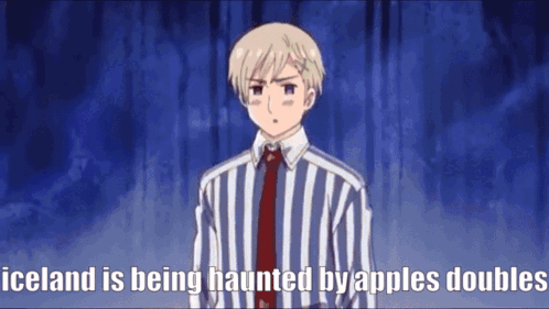 Iceland Is Being Haunted By Apples Doubles And A Man In A Striped Shirt GIF