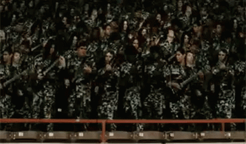 Idiocracy Soldiers Dancing While Holding Ripples GIF