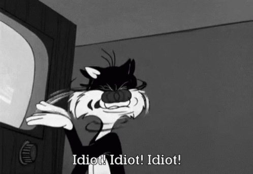 Idiot Sylvester Reacting To Tv GIF