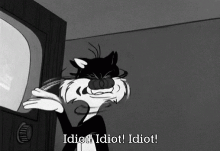 Idiot Sylvester Reacting To Tv GIF