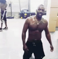 Idris Elba Covered In Sweat GIF