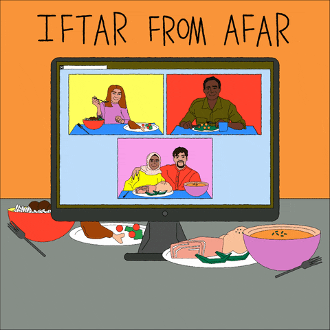Iftar From Afar Ramadan Mubarak Greeting Animation GIF