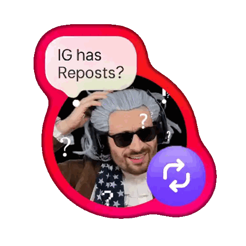 IG Reposts Sticker Next to Man