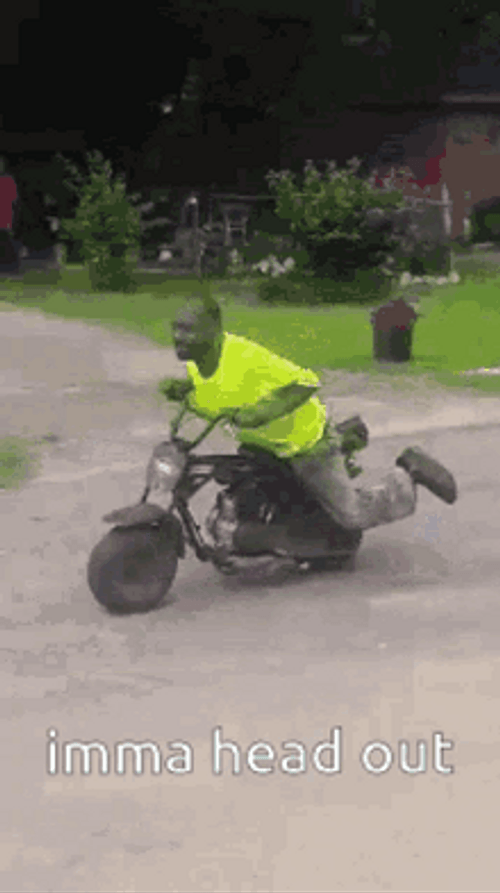 Ight Imma Head Out Funny Man Riding Bike GIF