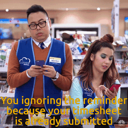 Ignoring The Timecard Reminder GIF