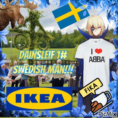 IKEA Ad With Moose And I Heart ABBA T-Shirt GIF