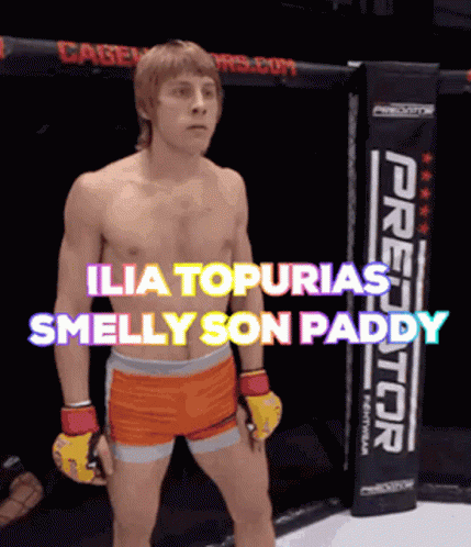 Ilia Topuria's Smelly Son Paddy In Ring GIF