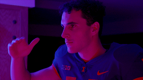 Illini College Footballer Looking Far GIF