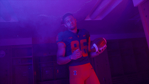 Illinois Fighting Illini Clenching Football GIF