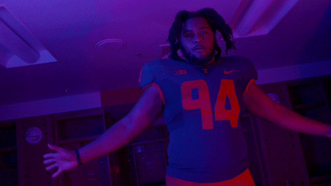 Illinois Fighting Illini Clutching Football GIF