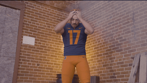 Illinois Fighting Illini Flexing Mustache GIF