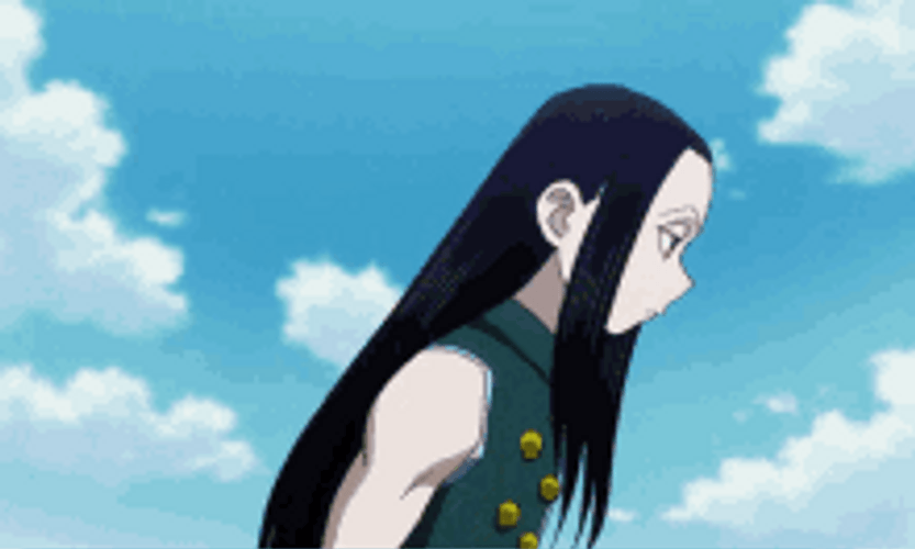 Illumi Looking Back At The Ground GIF
