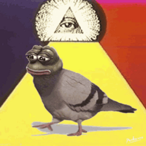 Illuminati Pepe The Frog Bird Walking GIF