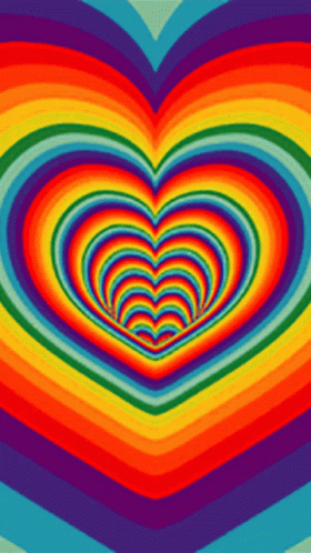 Illusion Rainbow Heart Tunnel GIF