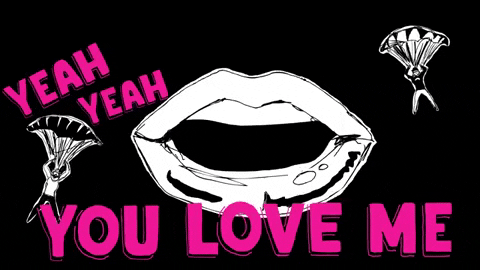 Illustrated Lips You Love Me GIF