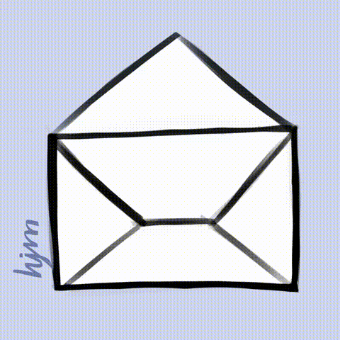 Illustrated Man Getting Inside A Mail GIF