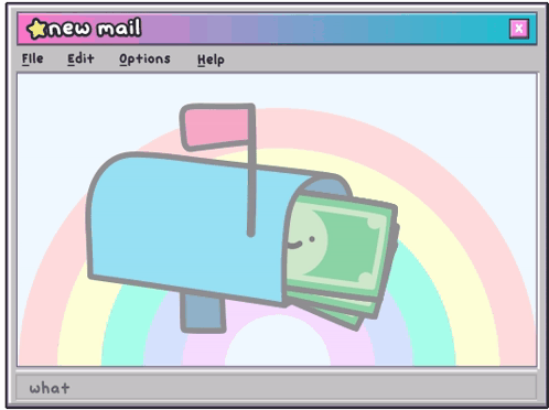 Illustrated Pastel Color Money Mail GIF